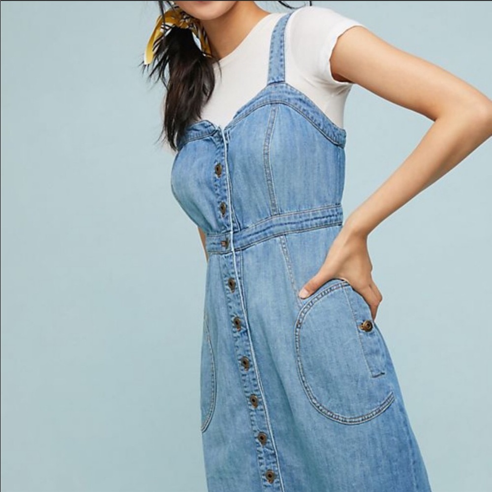 NWOT: Anthropologie denim overall dress